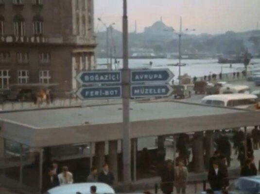 The view across the Karaköy junction at Kemeralti Caddesi, Circa 1968
