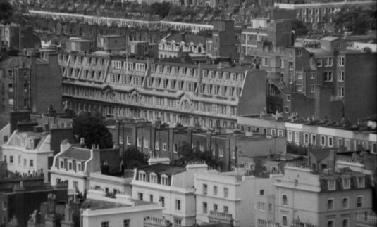Aerial focus view of ‘The Baynards’, Chepstow Place, W2 Circa 1962