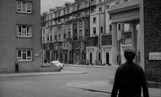 Clydesdale Road, W11 and looking across to Colville Square. Circa 1962