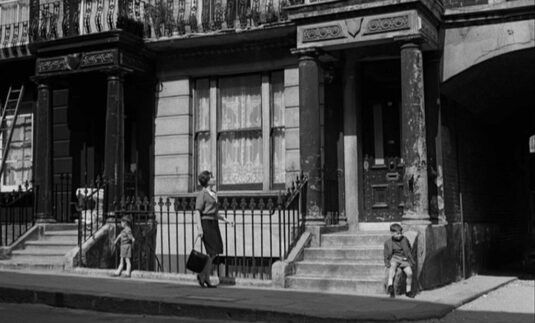 34 Moorhouse Road, London W2. To the right is the entrance to Burlington Mews East. Circa 1962