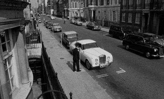 55 New Cavendish Street, W1 looking towards the crossroads with Harley Street. Circa 1962