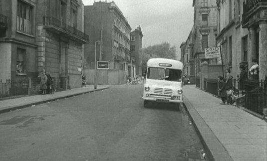 Moorhouse Road looking south, the junction with St. Stephens Gardens and in the distance beyond, Talbot Road. Circa 1962