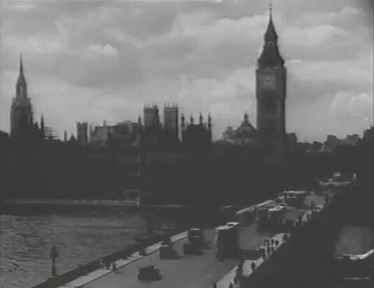 Westminster Bridge and the Houses of Parliament. Circa 1936