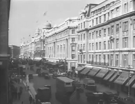 Regent Street, W1 looking north from just south of Heddon Street. Circa 1936