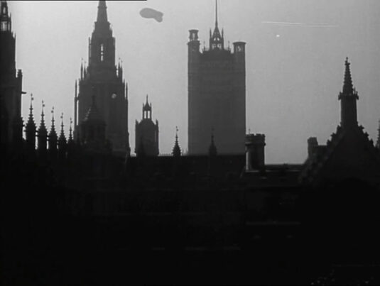 The roof tops of The Houses of Parliament. Circa 1942