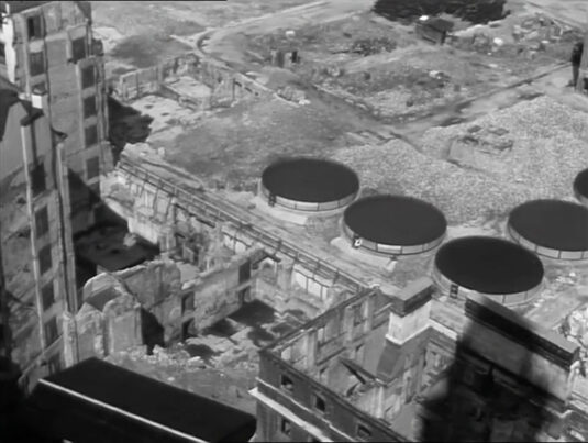 What is now known as Paternoster Square as seen from the top of St. Paul’s Cathedral. Circa 1942