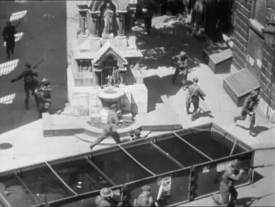 The St Lawrence Jewry Memorial Fountain, Guildhall Yard looking west. The fountain is now located in St Paul’s Churchyard. Circa 1942