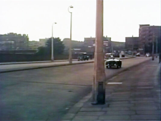 West Cromwell Road looking west towards the Talgarth Road and its junction with North End Road prior to widening. West Kensington Court top right. Circa 1955