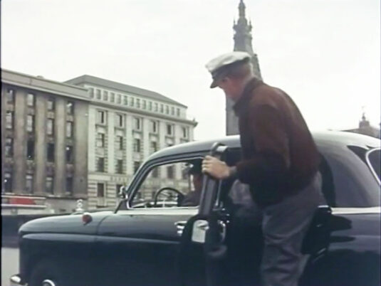 Rathausmarkt with Hamburg Town Hall in the far right background. Circa 1955