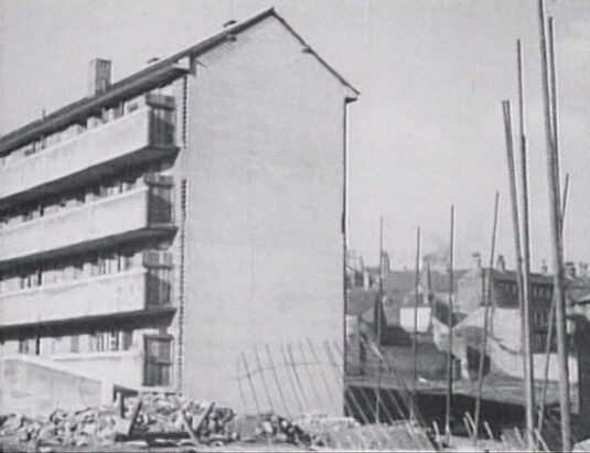 The extent to which the Edward Street Flats has been built in 1942 Circa 1942