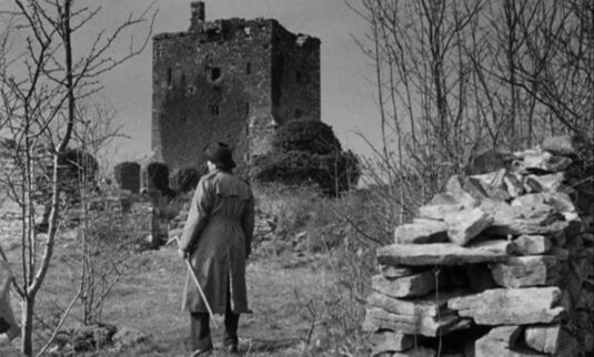 Aughnanure Castle in the background. 1957