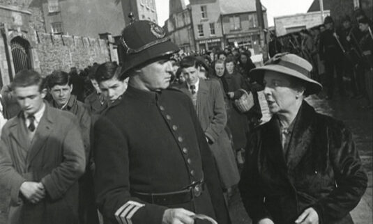 Castle Street looking east with the Limerick Castle entrance off screen to the right. Circa 1957