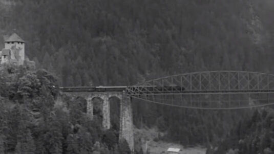The famous Trisanna bridge next to Wiesberg Castle Circa 1955