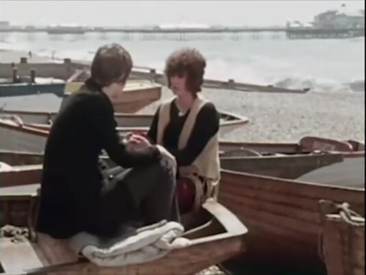 righton Palace Pier in the background. Circa 1970