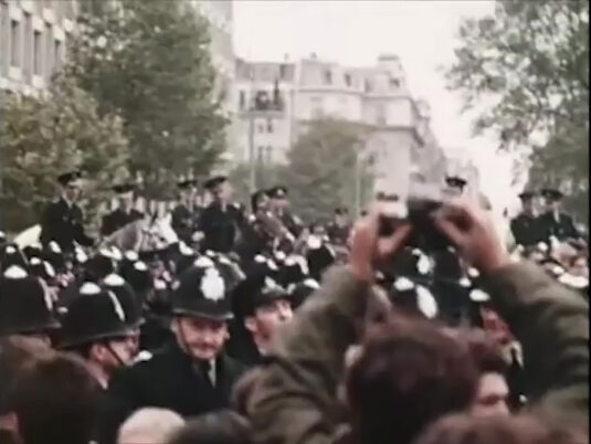 Grosvenor Square with what was the American Embassy to the left. Circa 1970