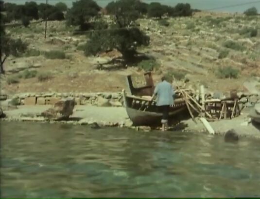 The pier adjacent to the 'Despina Taverna', just outside Elounda village. Circa 1977