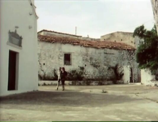 Courtyard of the church. Fourni. Circa 1977