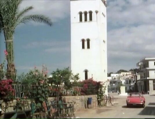 The bell tower of the St. Constantine and Helen church Circa 1977
