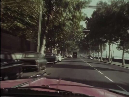 Chelsea Embankment approaching the junction with Tite Street. Circa 1970