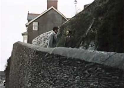 The ramp leads down from a former school on Terrace Road, Aberdovey in Gwynedd. Circa 1955