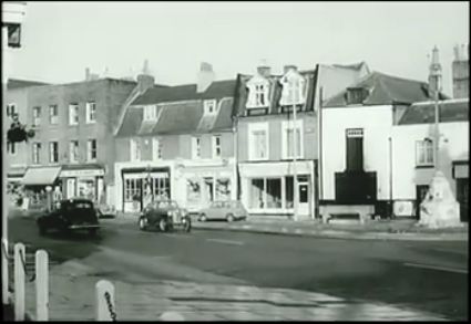South Street in Isleworth, Middlesex with Upper Square to the right. Circa 1963