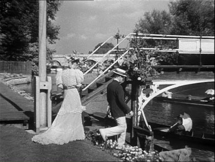 The Guards Club, Maidenhead with the Bath Road bridge over the River Thames in the background. Circa 1949