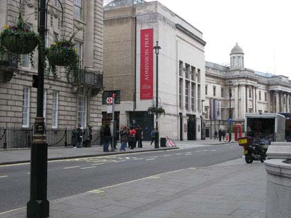 Corner of Cockspur Street and Pall Mall East looking towards The National Gallery.