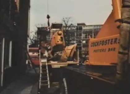 Holmead Road, London SW6 with Fulham Road crossing left to right. Circa 1986