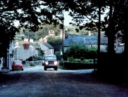 Main Road, Taddington, Derbyshire. The east end of the village. Circa 1985