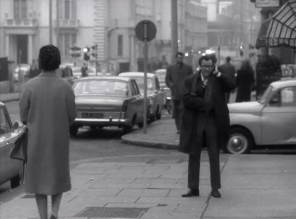 Craven Road, Paddington, London W2 looking across the mouth of Chilworth Mews towards Westbourne Terrace. Circa 1967